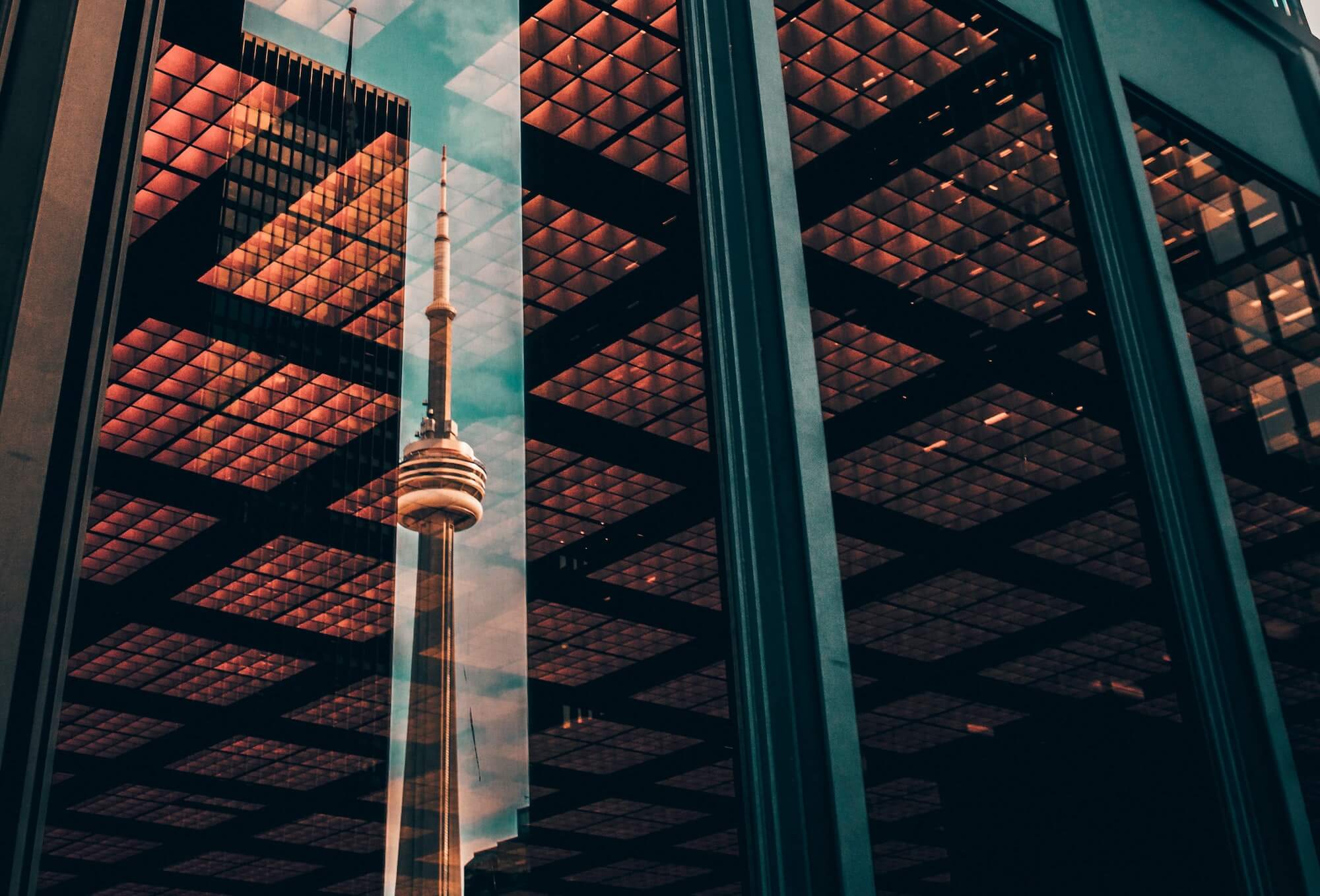 Reflection of Toronto skyline